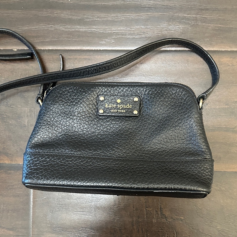 Kate Spade Black Pebbled Crossbody Bag